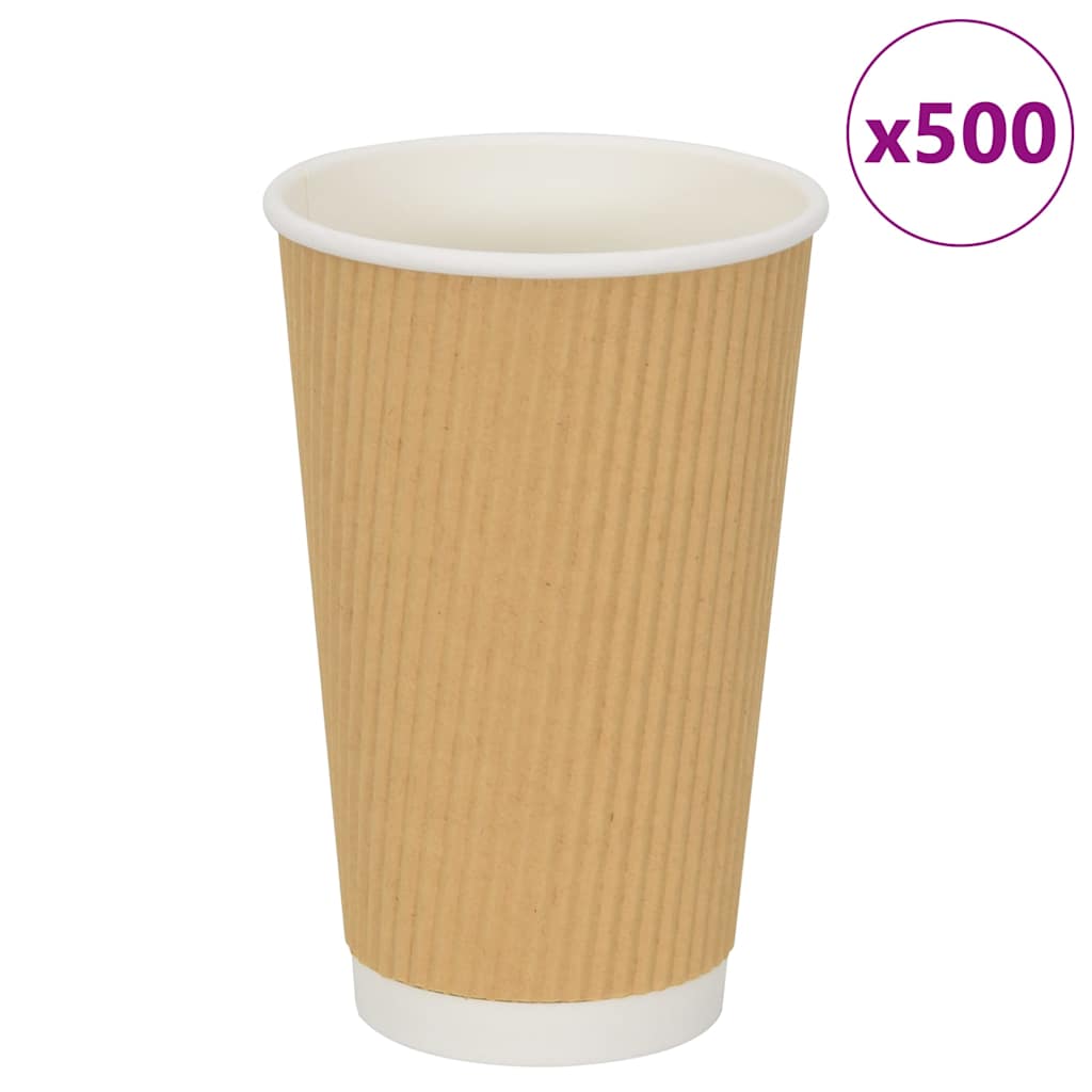 papirnate šalice za kavu 500 kom 16 oz 400 ml smeđe