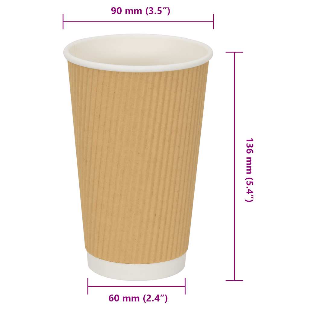papirnate šalice za kavu 500 kom 16 oz 400 ml smeđe