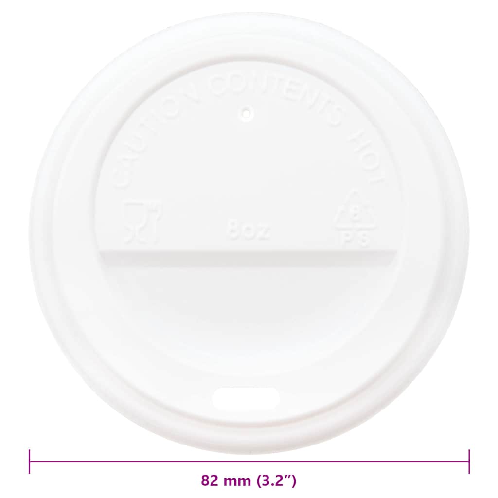 Papirnati poklopci za šalice za kavu Ø80 mm 8oz 1000 kom