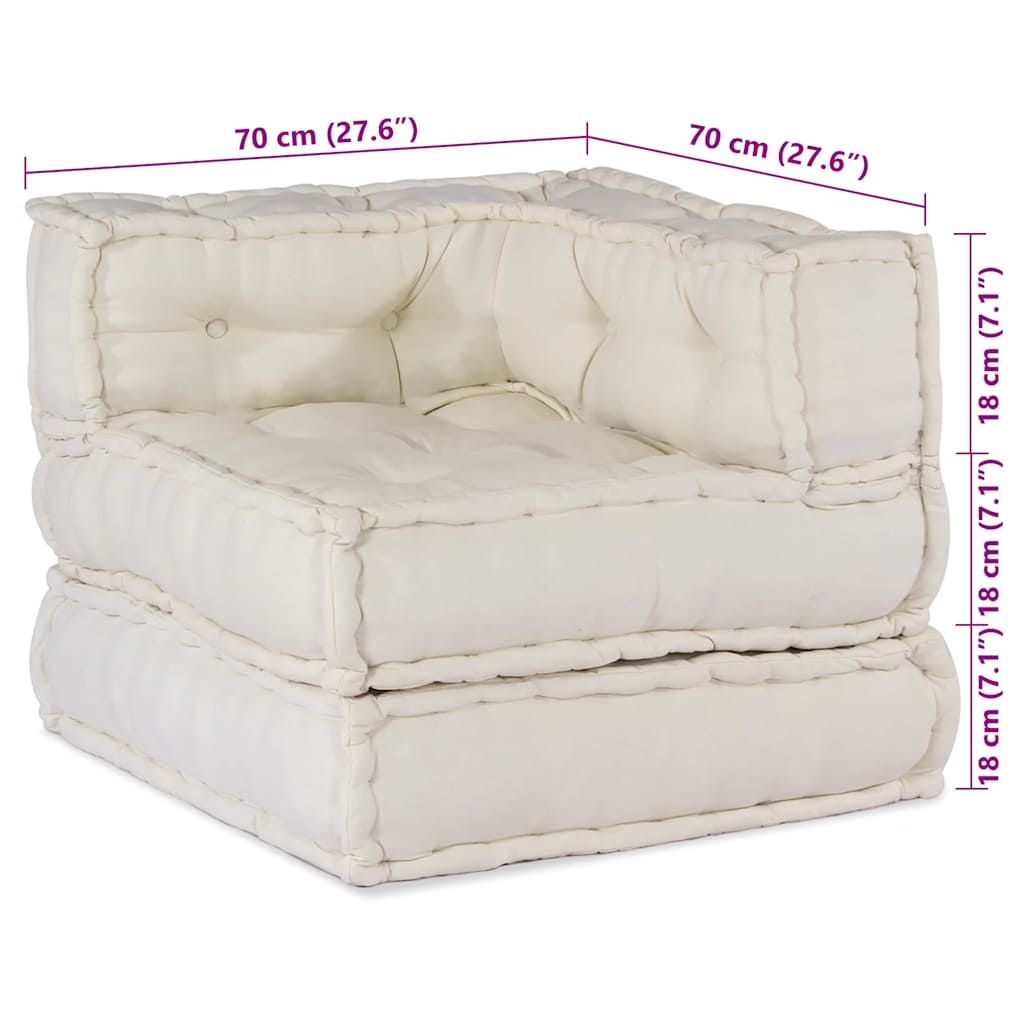 Modularna sofa krem boje 70x70x54, tkanina