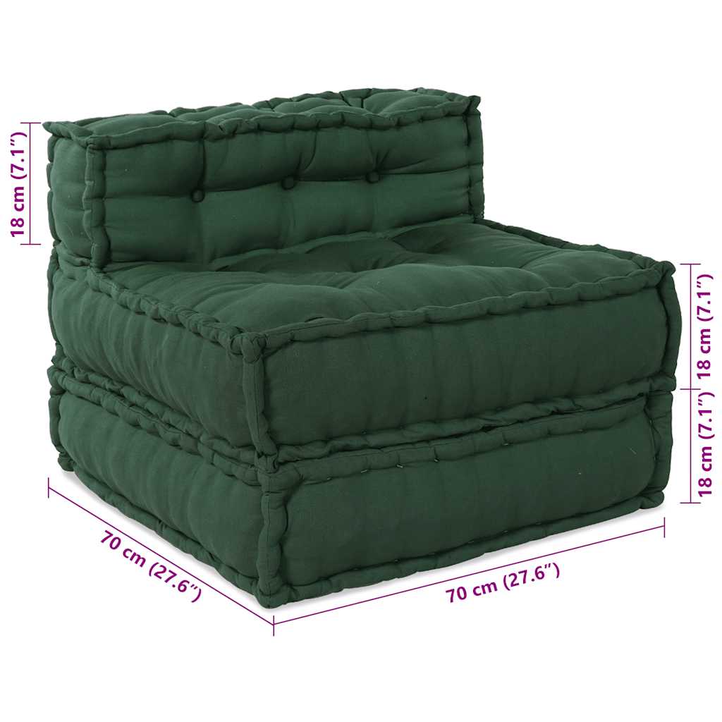 Modularna sofa zelena 70x70x54 tkanina