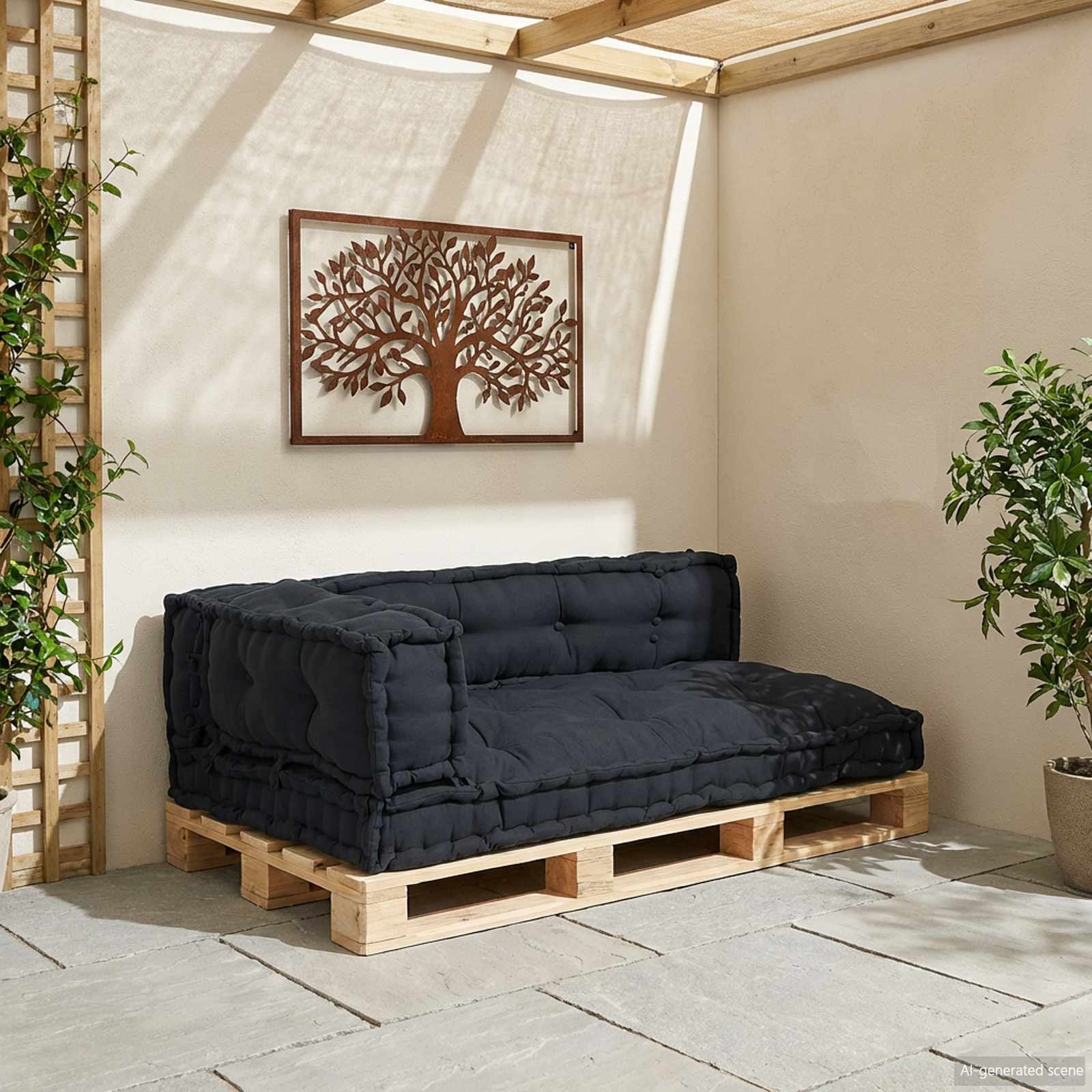 Jastučić za paletni kauč 3 pcs Antracit 120 x 80 x 38 cm