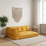 Jastučić za paletni kauč 3 pcs Žuta 120 x 80 x 38 cm Tkanina