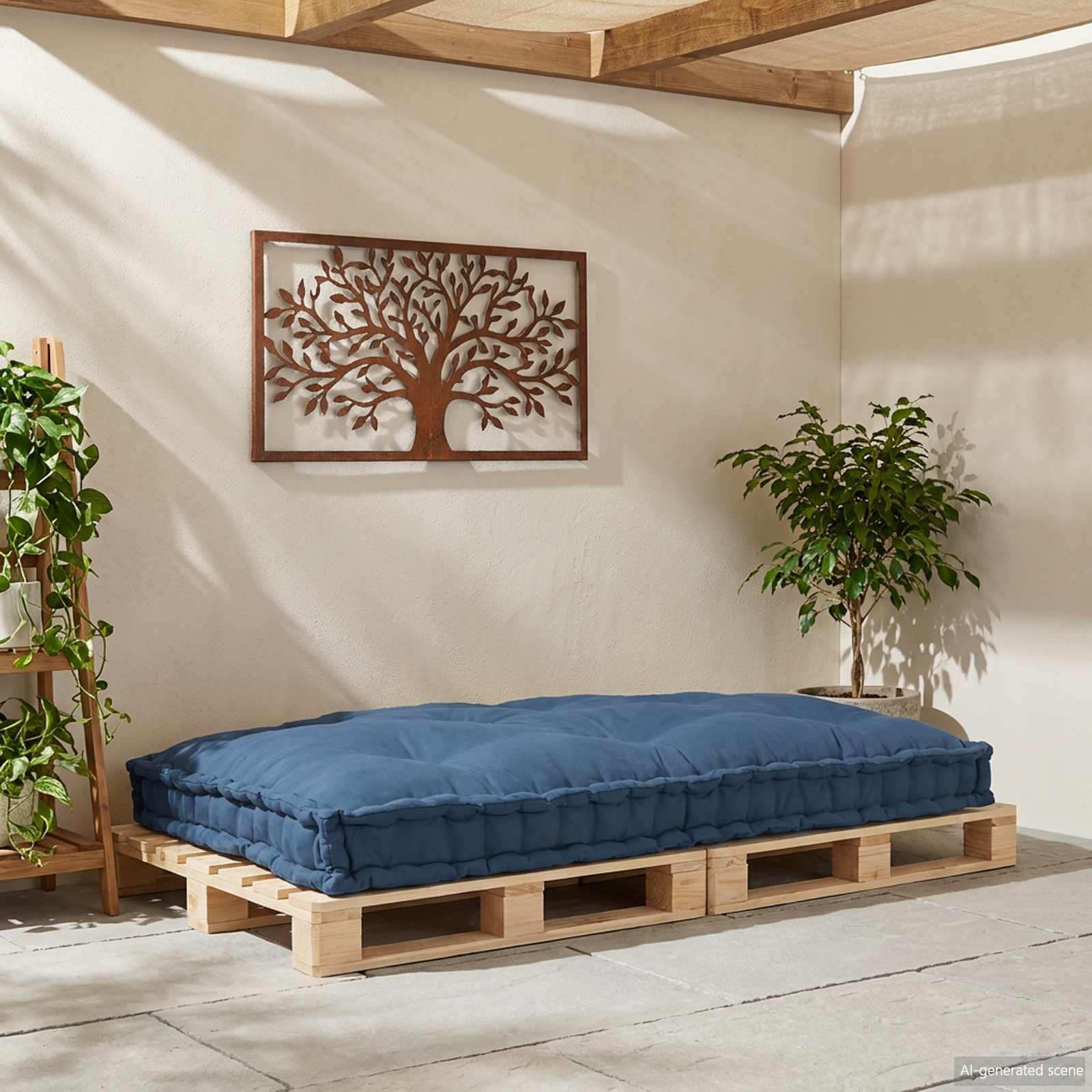 Jastučić za paletni kauč Indigo 120 x 80 x 12 cm Tkanina