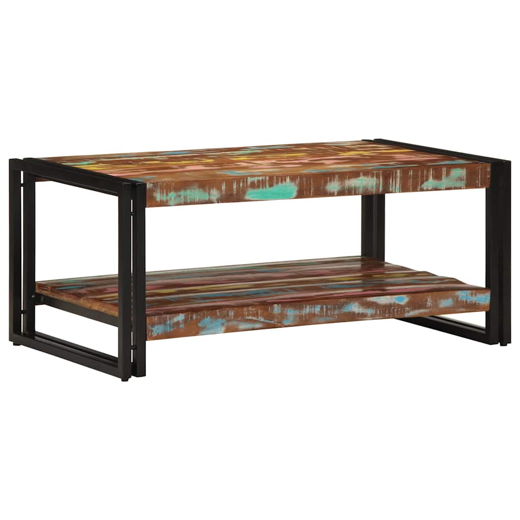 Višebojni stolić za kavu 90x50x38 cm puno drvo obrađeno