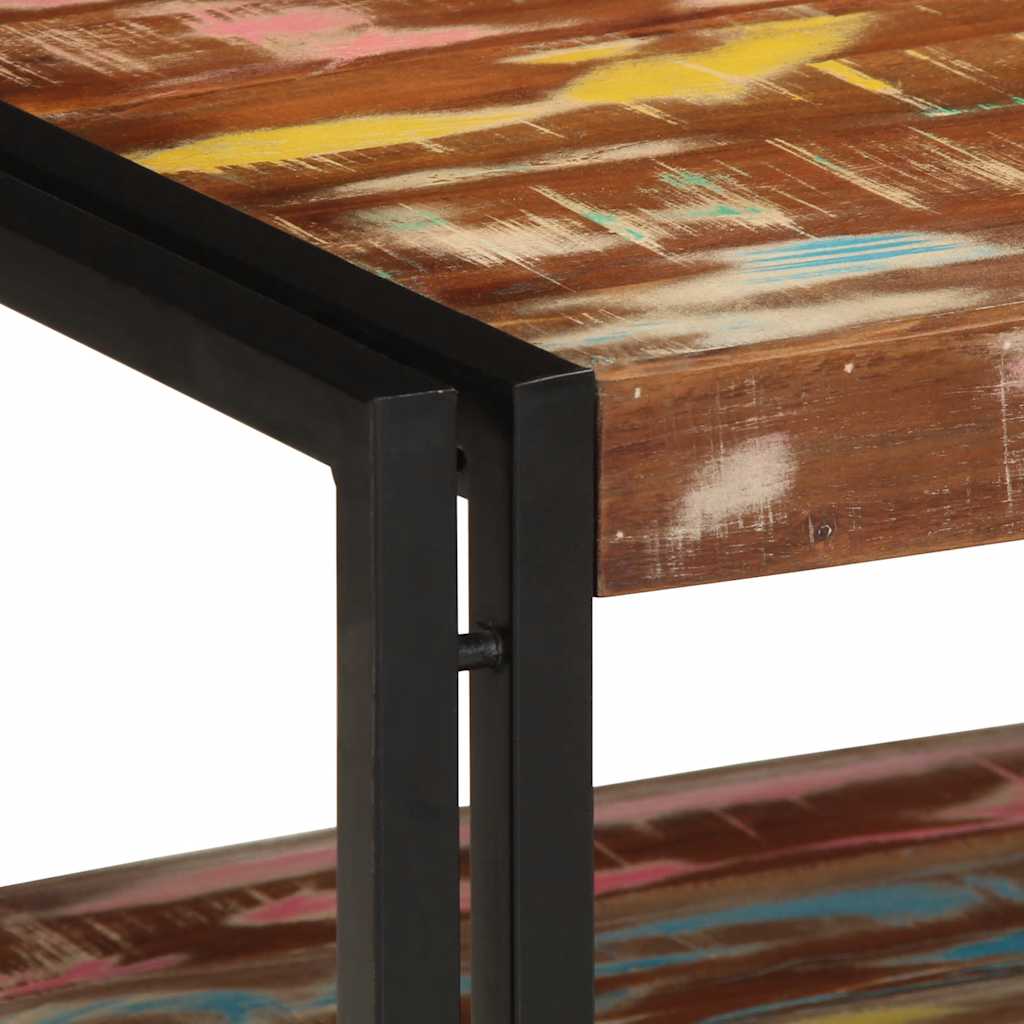 Višebojni stolić za kavu 90x50x38 cm puno drvo obrađeno
