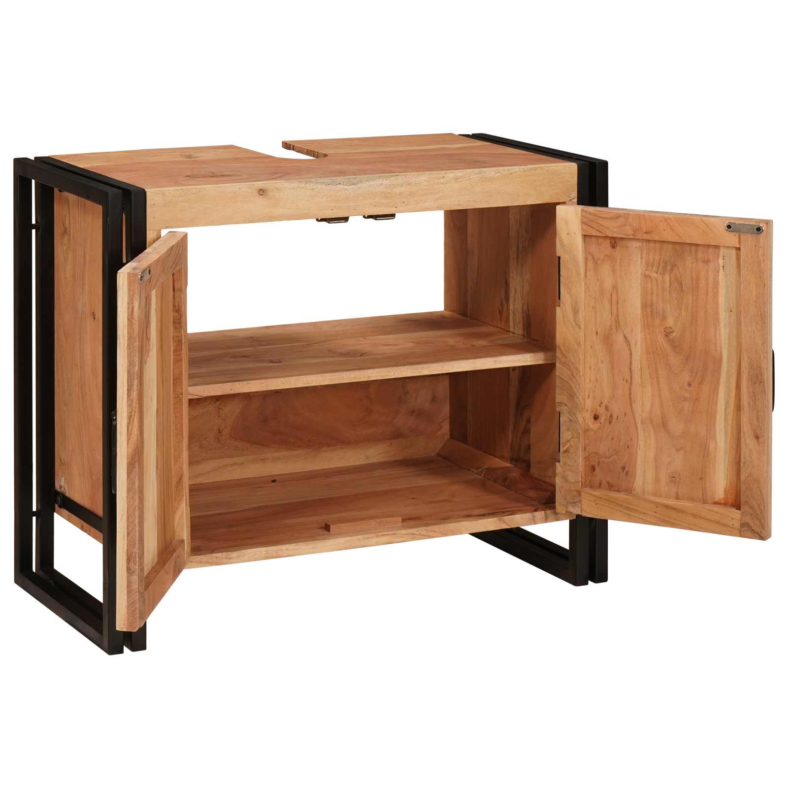 Ormarić za umivaonik Smeđa 71 x 33 x 58 cm Čvrsto drvo akacije