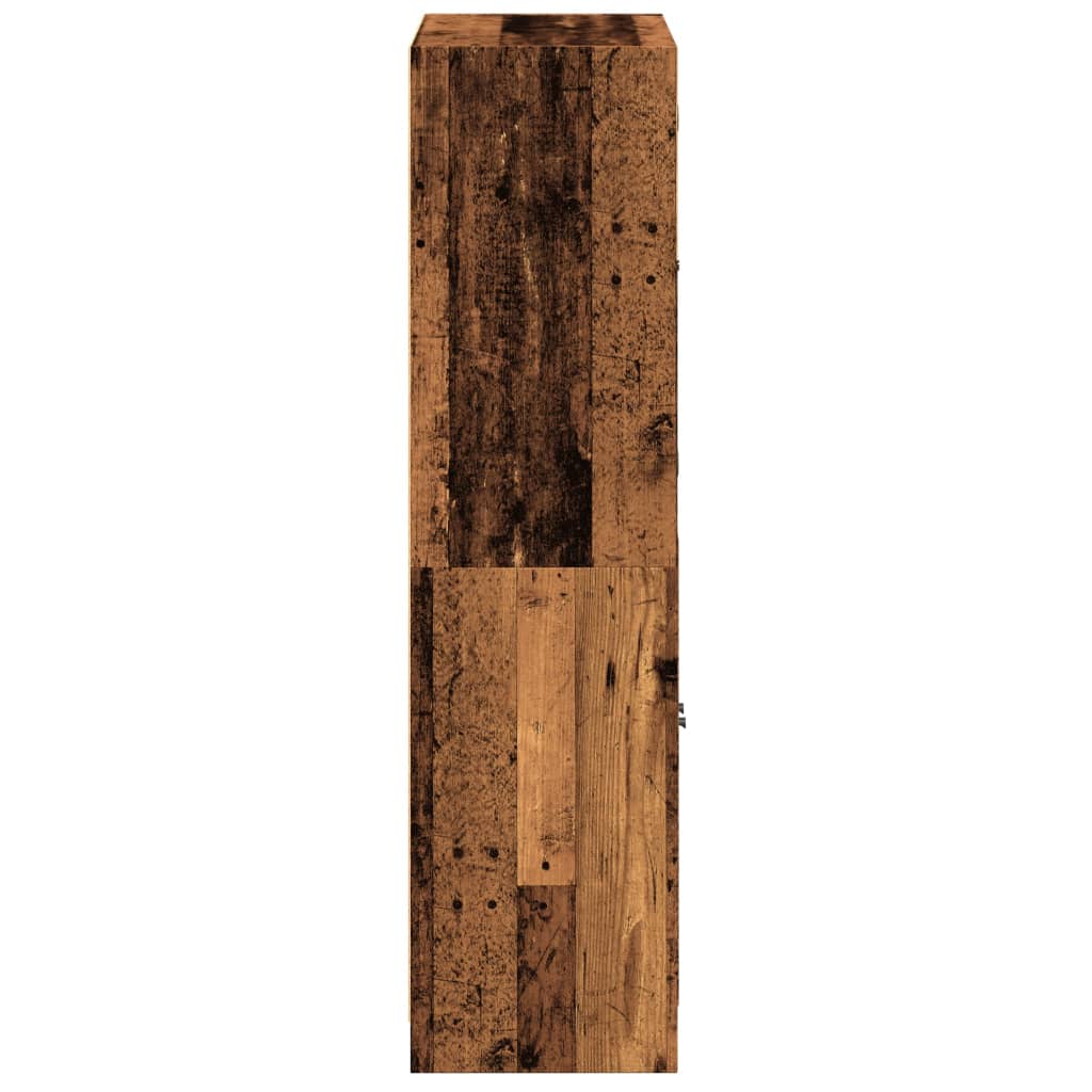 Visoka komoda s vratima boja drva 68x37x142cm konstruirano drvo