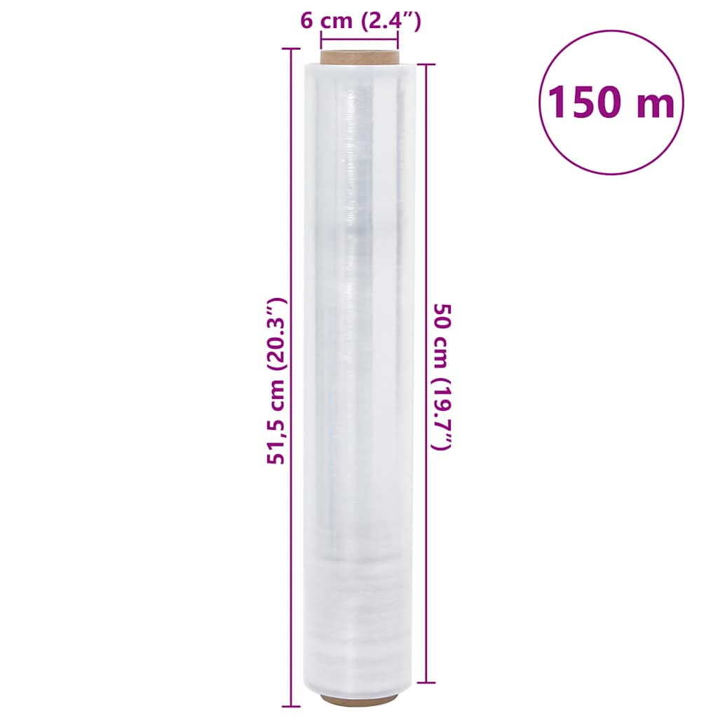 rastezljiva folija 6 kom prozirna 20 μm 50 cm x 150 m