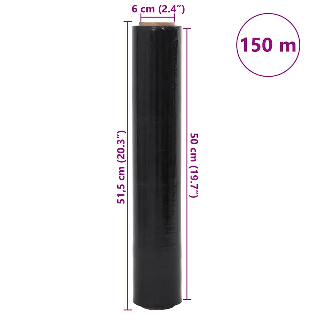 rastezljiva folija 6 kom crna 23 μm 50 cm x 150 m