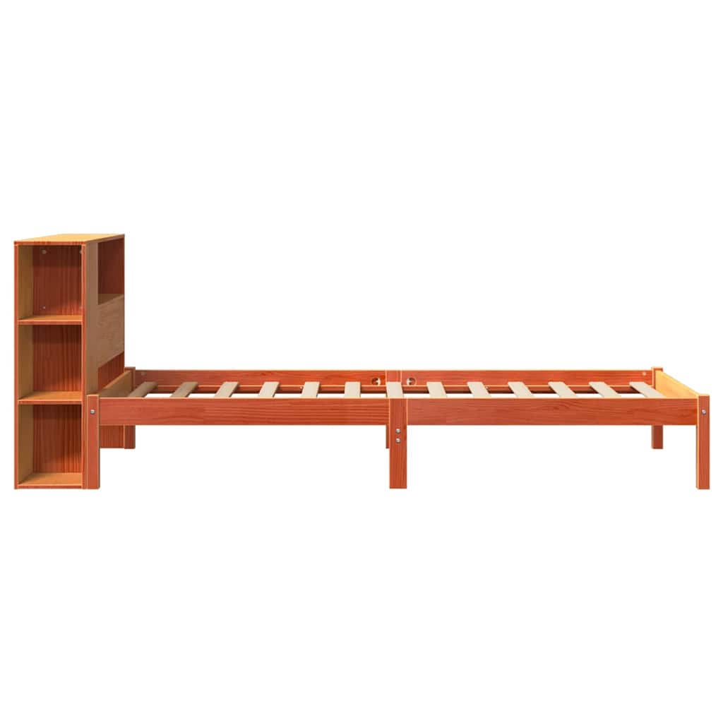 Krevet s regalom za knjige bez madraca 100 x 200 cm od borovine
