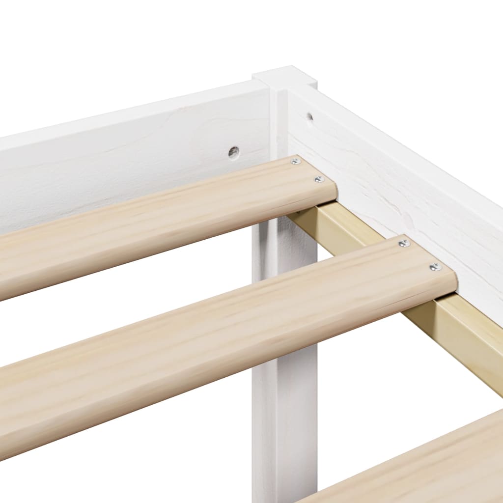 Krevet s regalom z knjige bez madraca bijeli 180x200cm borovina