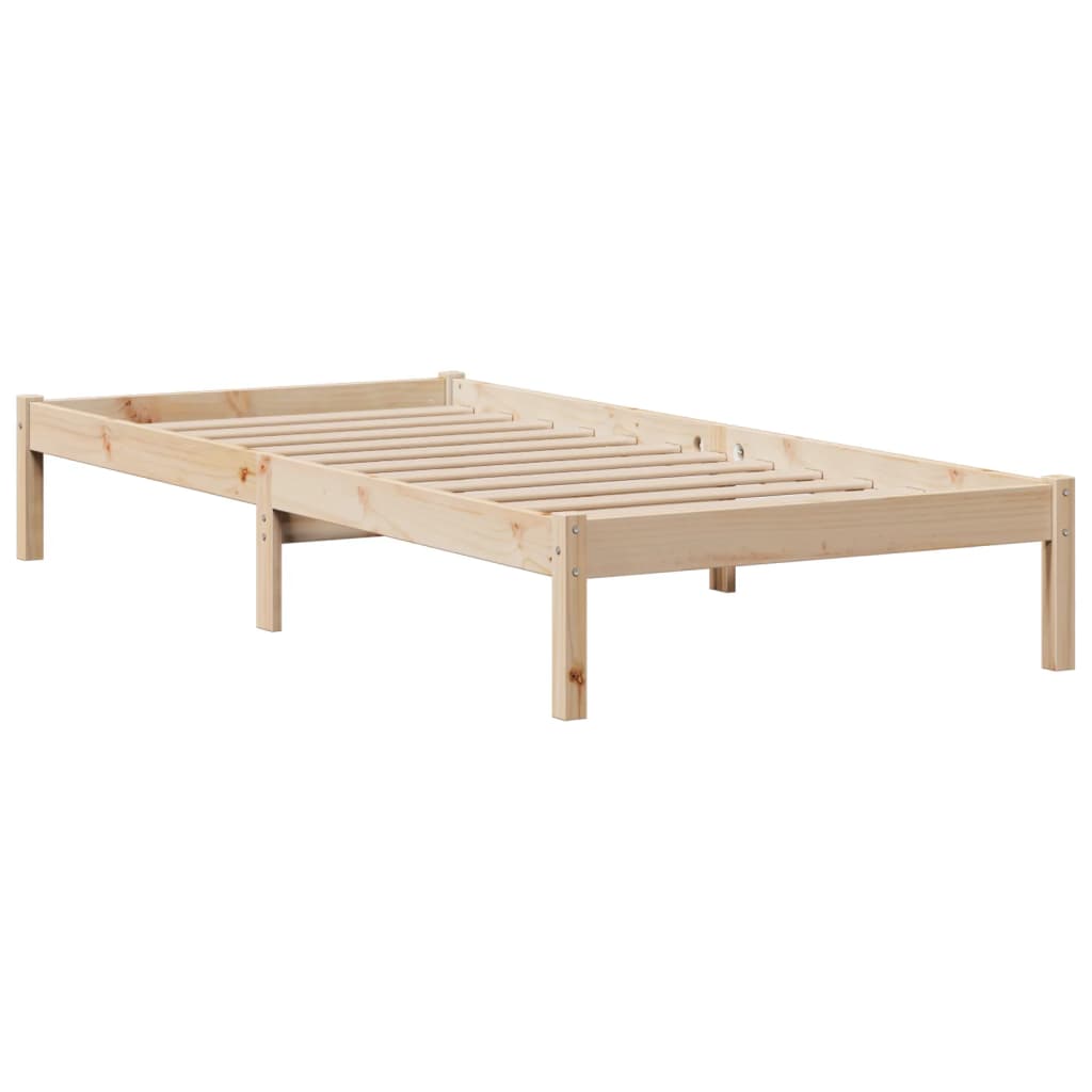 Krevet s regalom za knjige bez madraca 90x200 cm od borovine