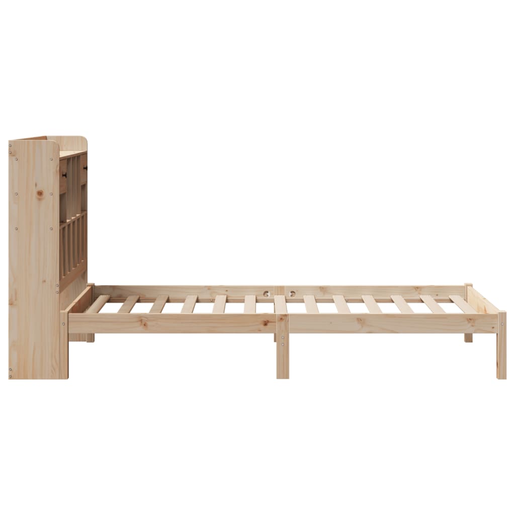 Krevet s regalom za knjige bez madraca 90x200 cm od borovine