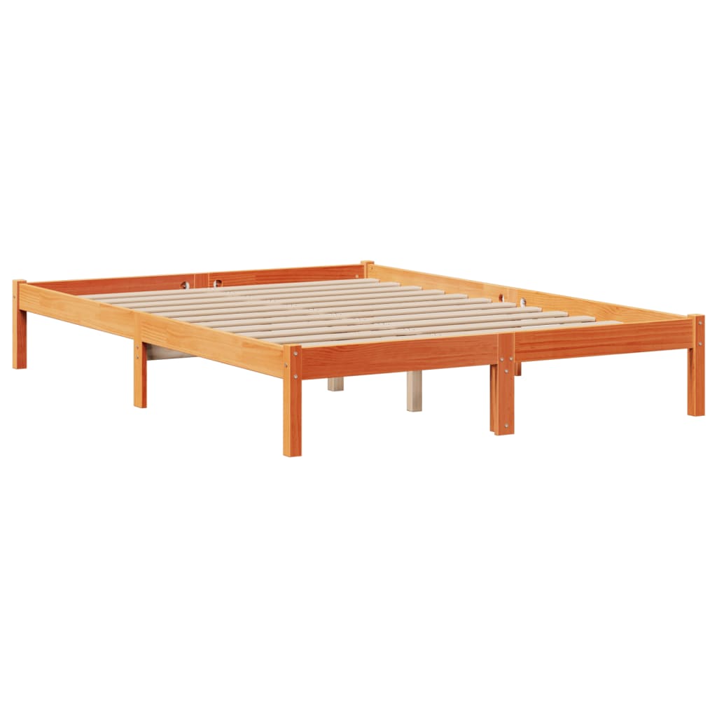 Krevet s regalom za knjige bez madraca 140x200 cm od borovine