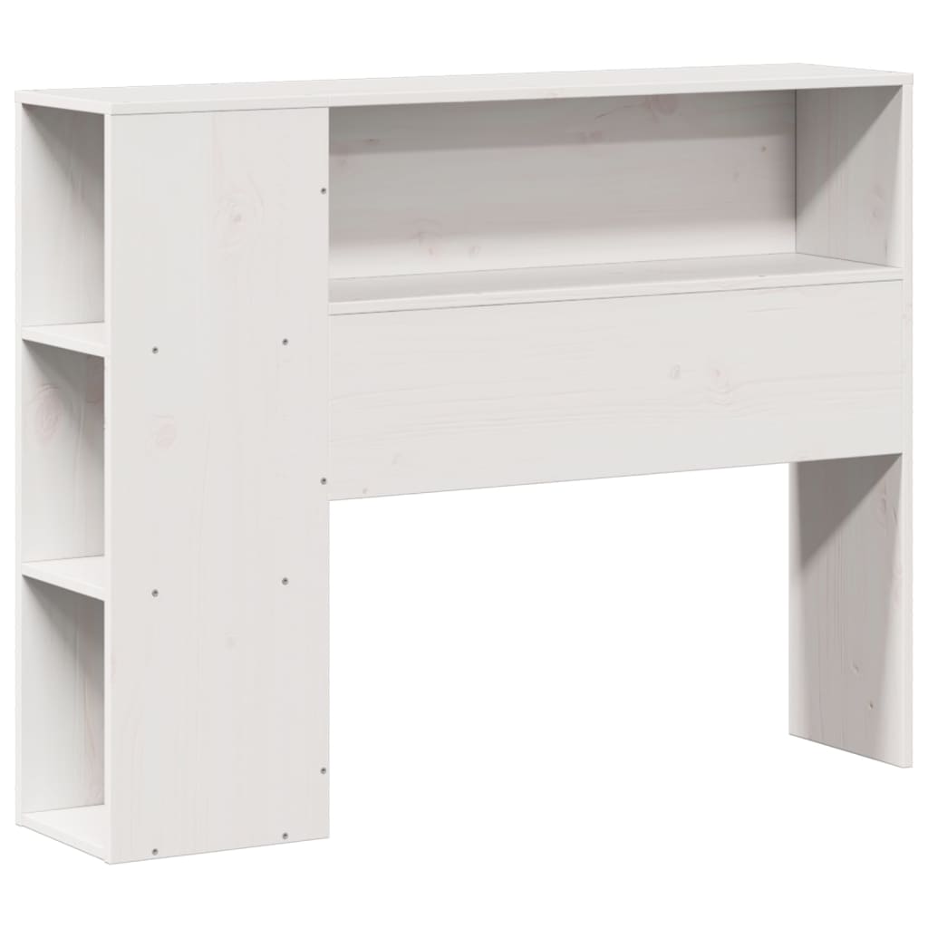 Krevet s regalom za knjige bez madraca bijeli 75x190cm borovina
