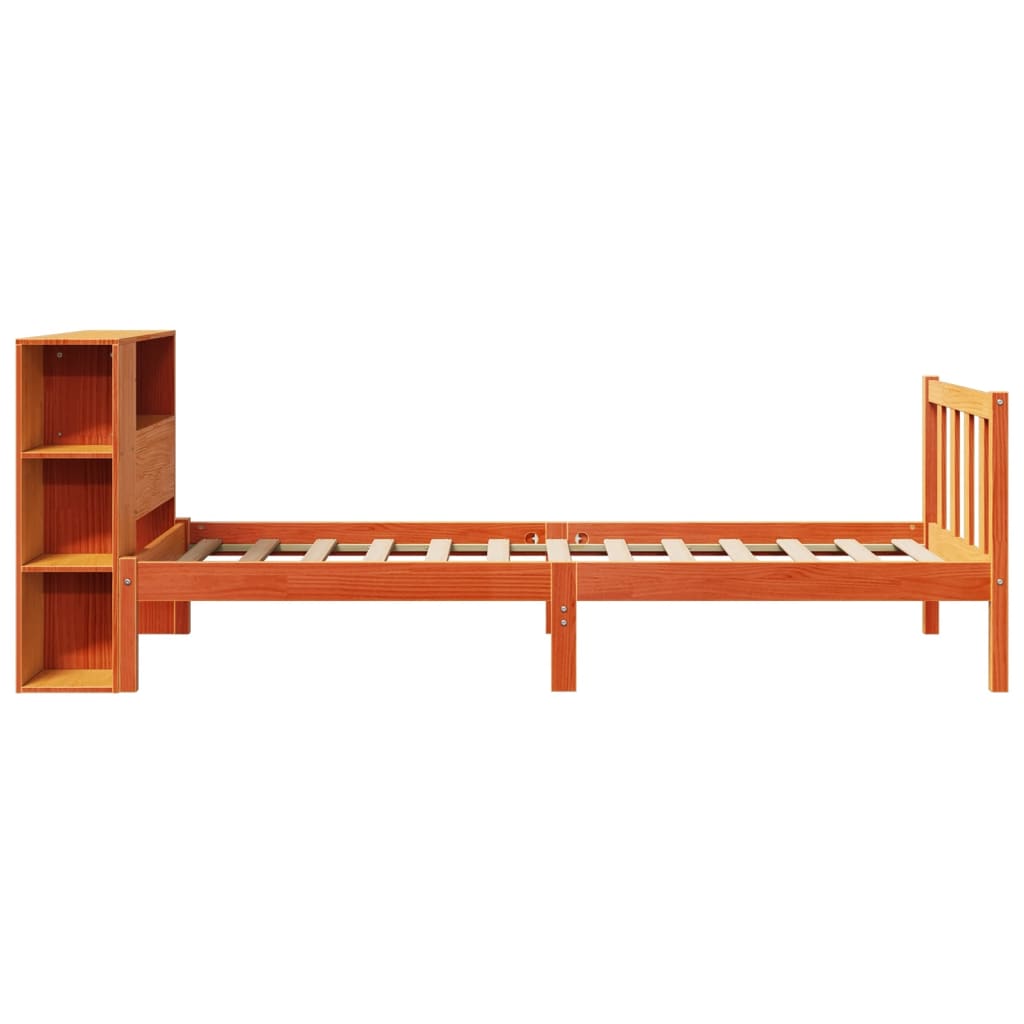 Krevet s regalom za knjige bez madraca 100 x 200 cm od borovine