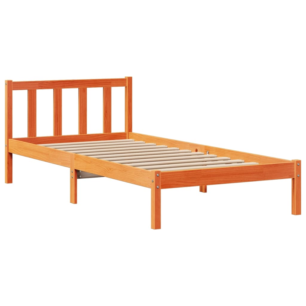 Krevet s regalom za knjige bez madraca 100 x 200 cm od borovine
