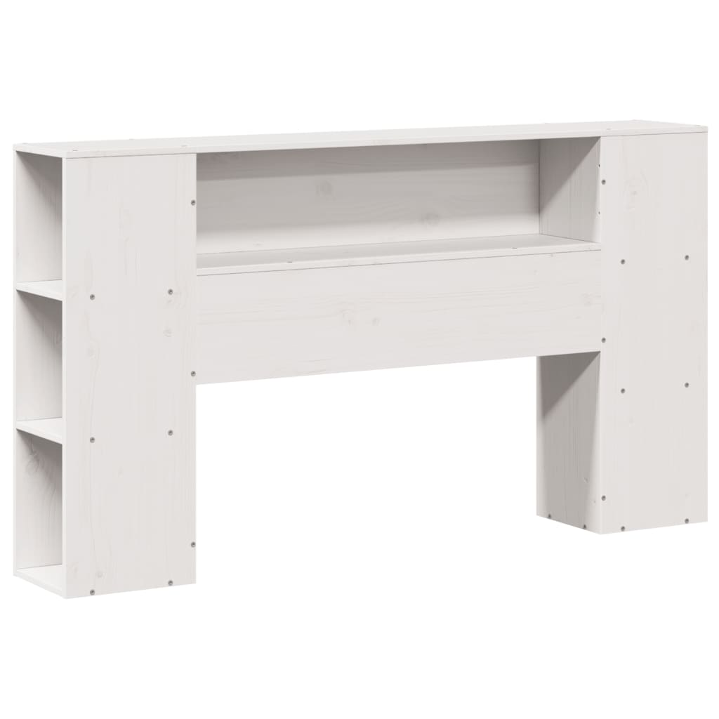 Krevet s regalom z knjige bez madraca bijeli 135x190cm borovina