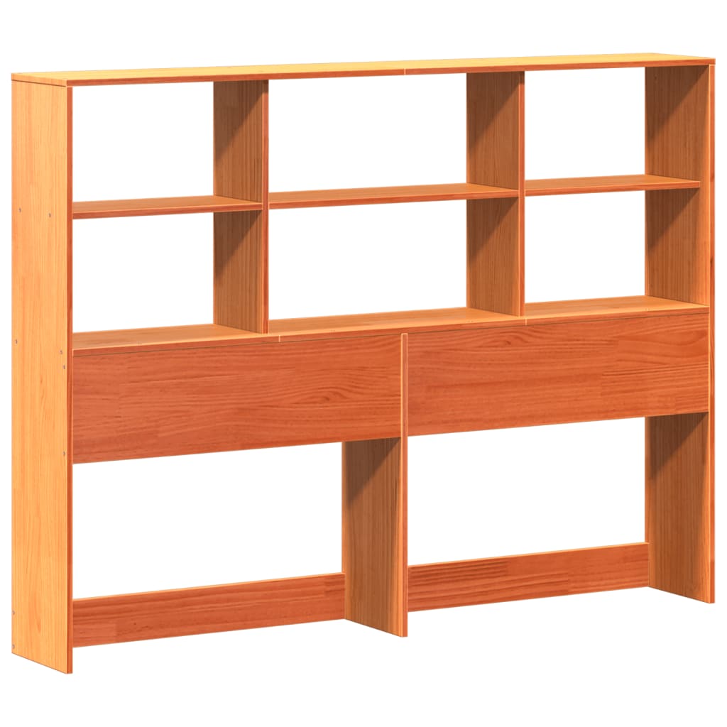 Krevet s regalom za knjige bez madraca 120x190 cm masivno drvo
