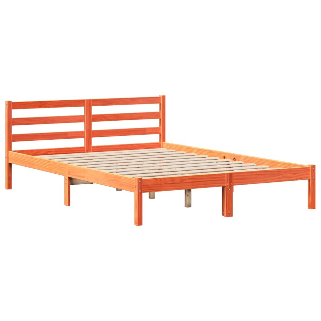 Krevet s regalom za knjige bez madraca 120x190 cm masivno drvo