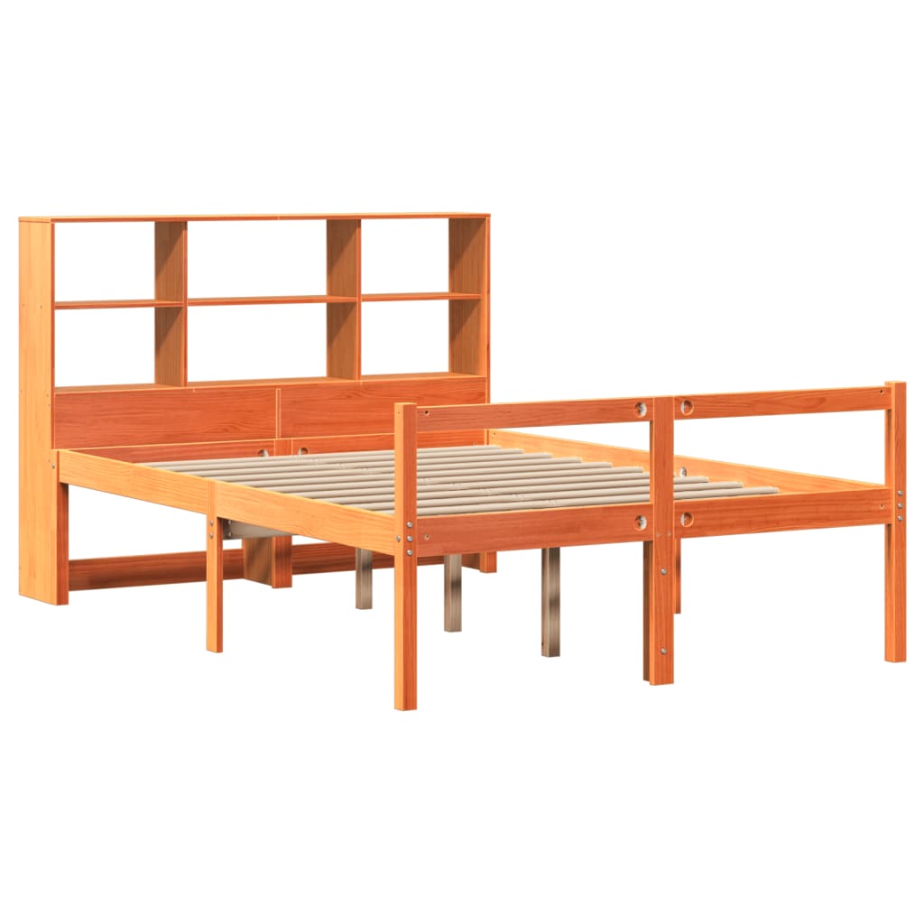 Krevet s regalom za knjige bez madraca 160x200 cm masivno drvo