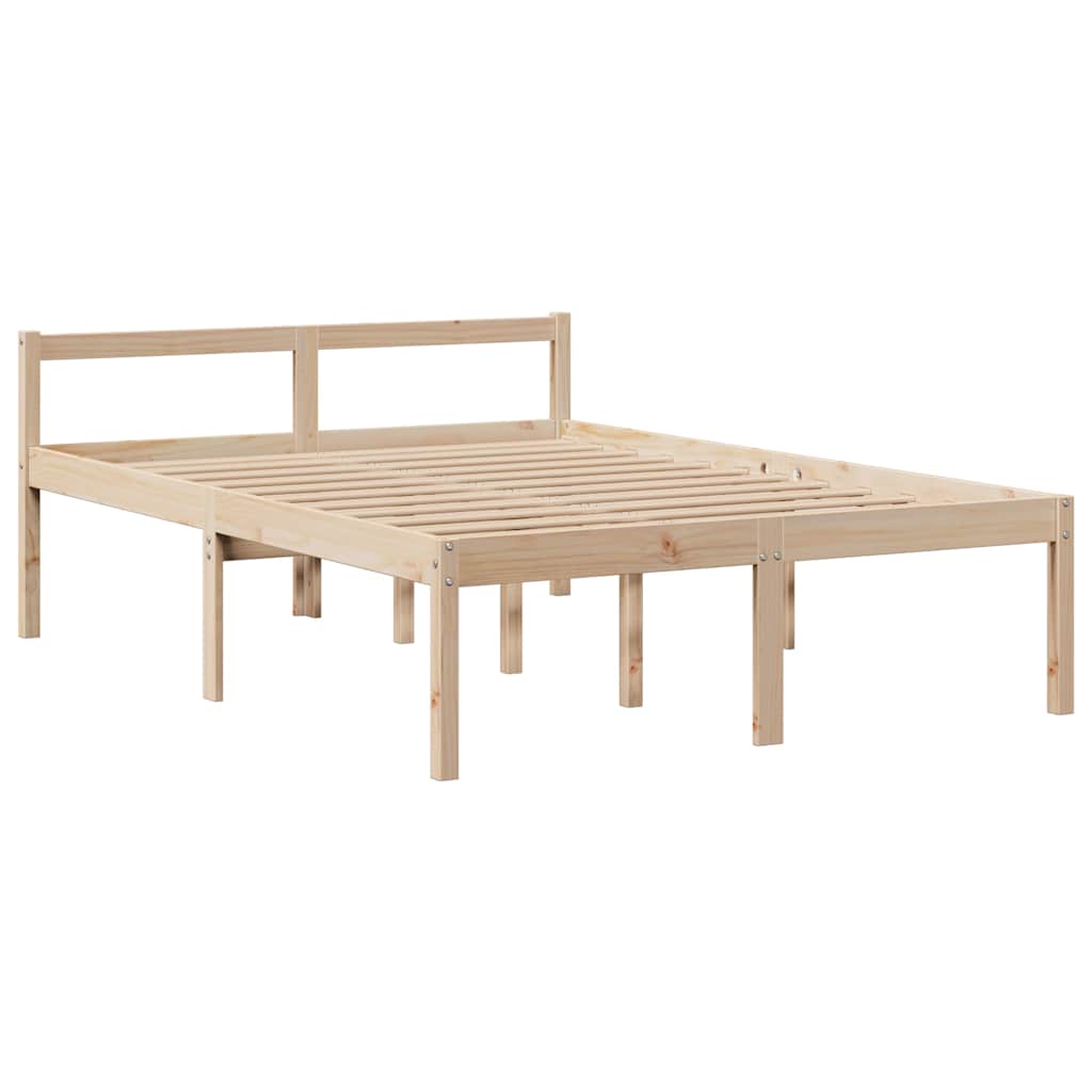 Krevet s regalom za knjige bez madraca 140x190 cm od borovine