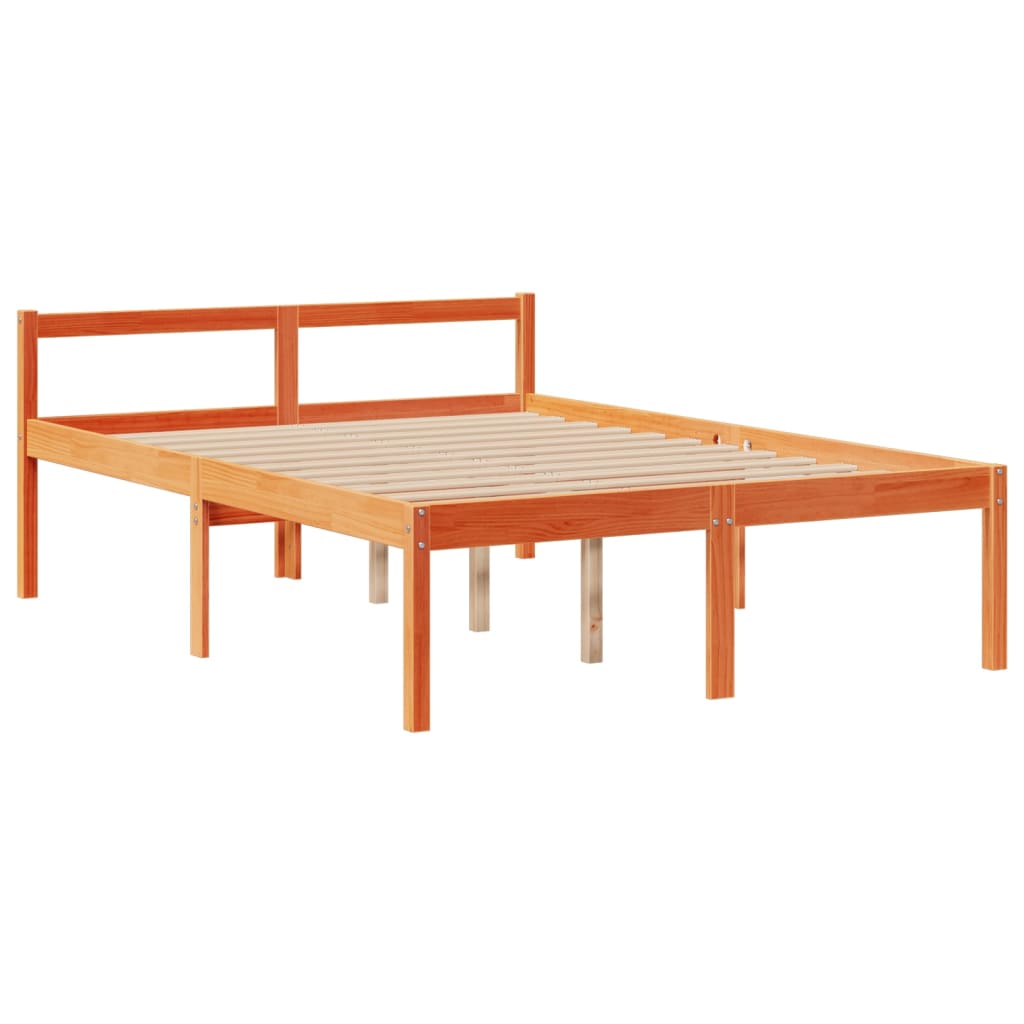 Krevet s regalom za knjige bez madraca 140x200 cm od borovine