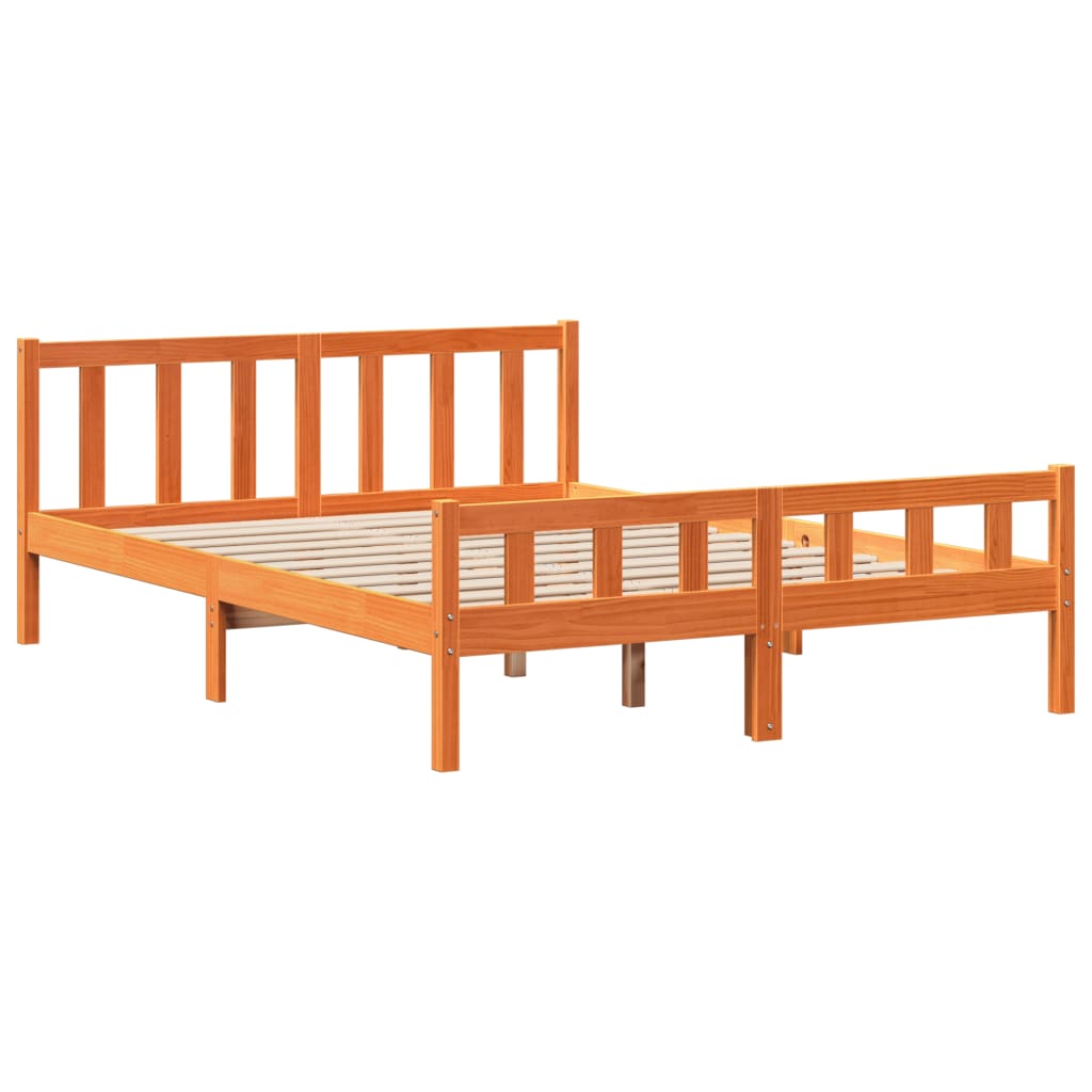 Krevet s regalom za knjige bez madraca 150x200 cm masivno drvo