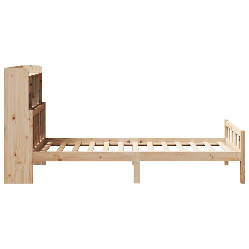 Krevet s regalom za knjige bez madraca 90x190 cm od borovine