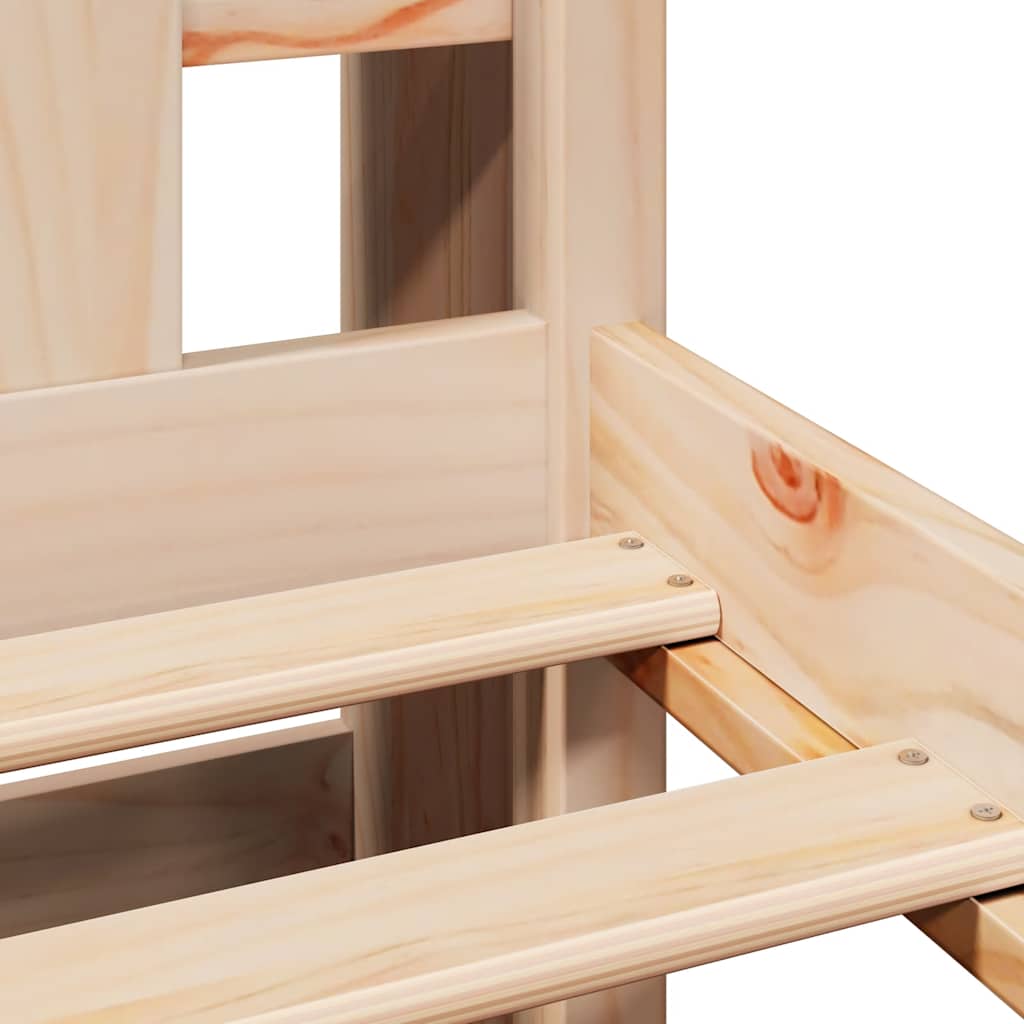 Krevet s regalom za knjige bez madraca 75x190 cm borovina