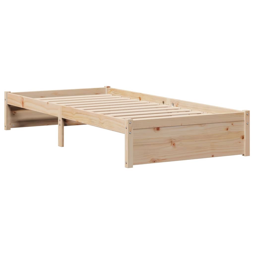 Krevet s regalom za knjige bez madraca 75x190 cm borovina
