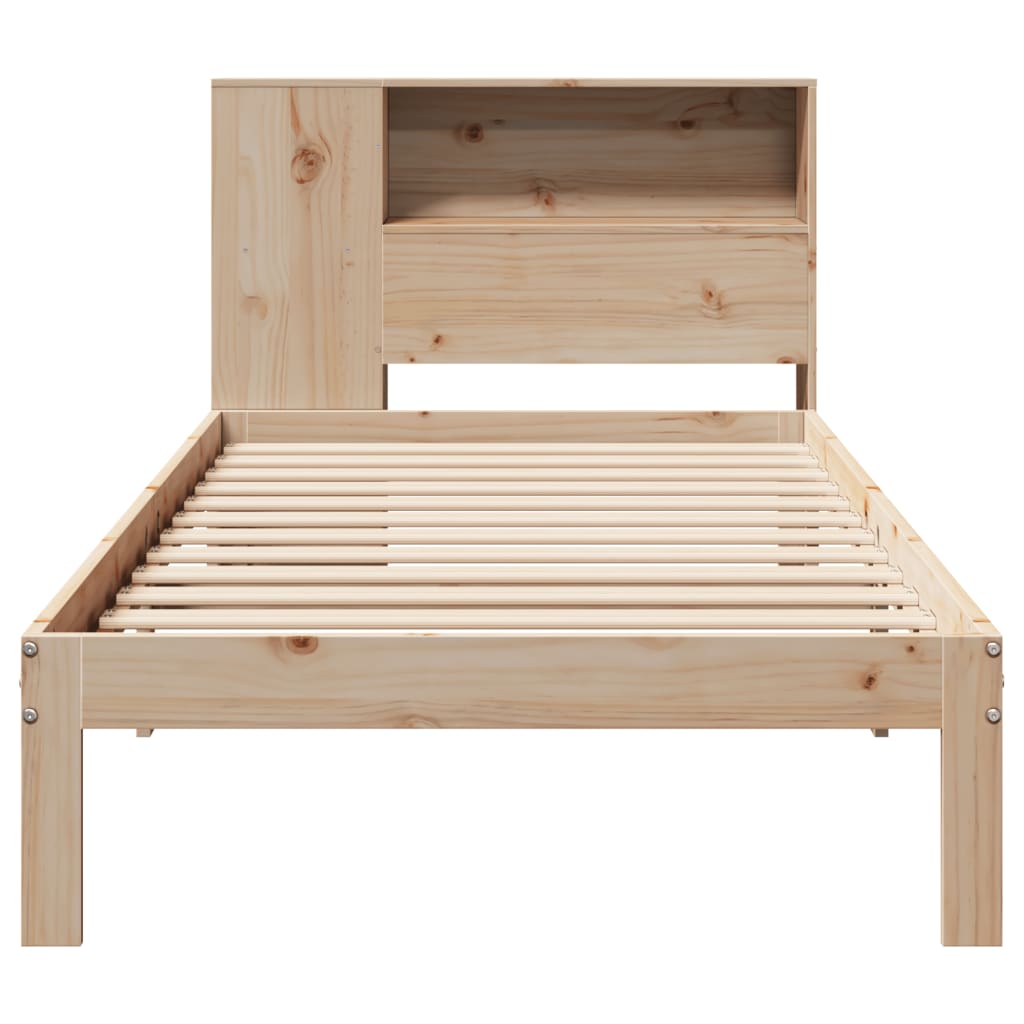 Krevet s regalom za knjige bez madraca 75x190 cm borovina