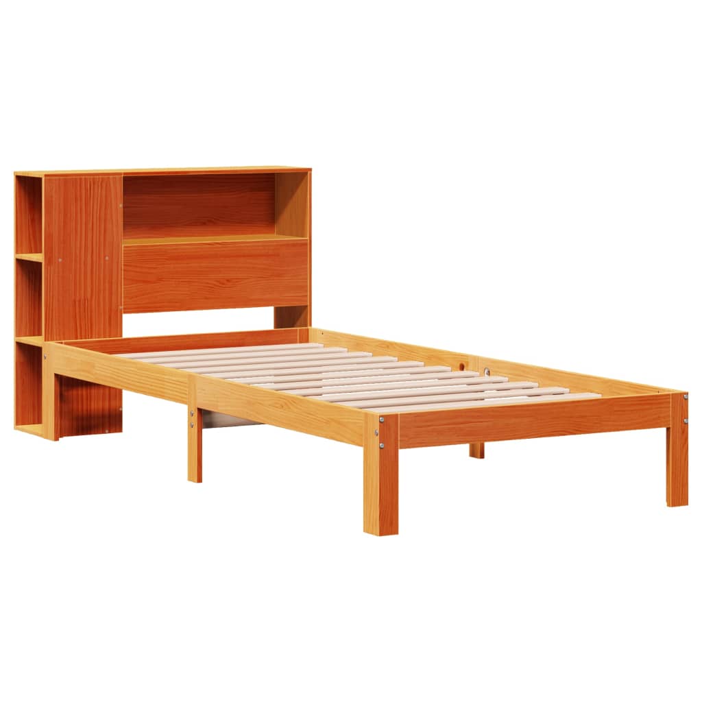 Krevet s regalom za knjige bez madraca 100 x 200 cm od borovine