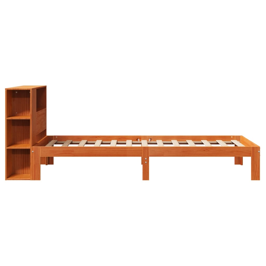 Krevet s regalom za knjige bez madraca 100 x 200 cm od borovine