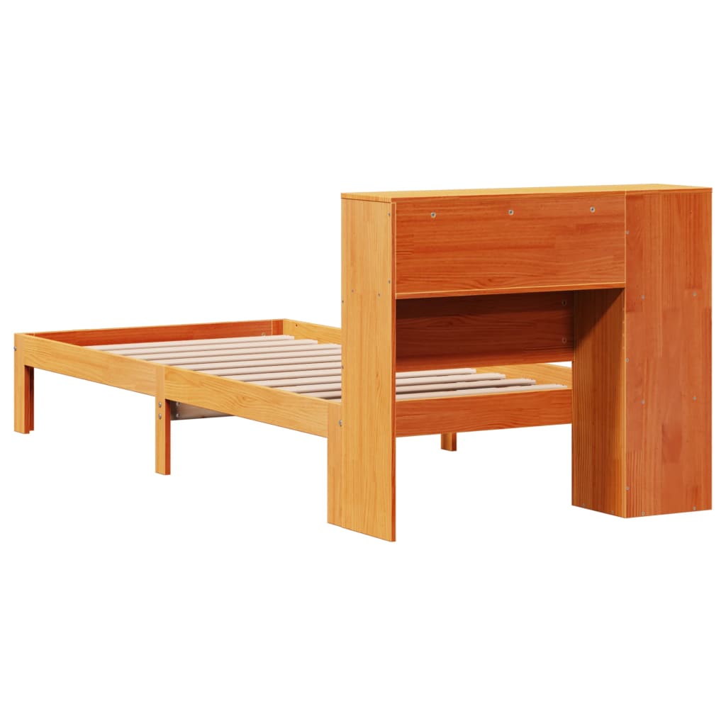 Krevet s regalom za knjige bez madraca 100 x 200 cm od borovine