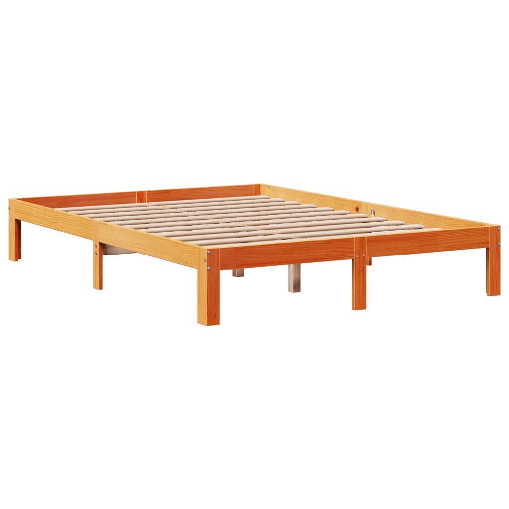 Krevet s regalom za knjige bez madraca 140x200 cm od borovine