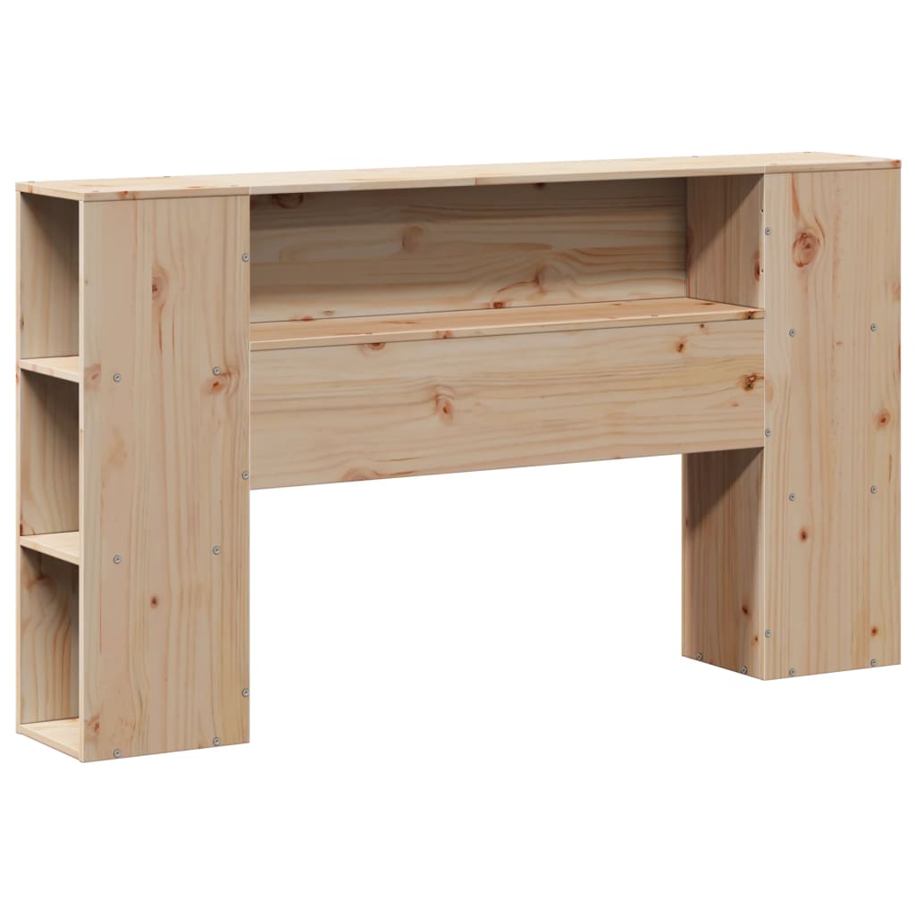 Krevet s regalom za knjige bez madraca 140x190 cm od borovine