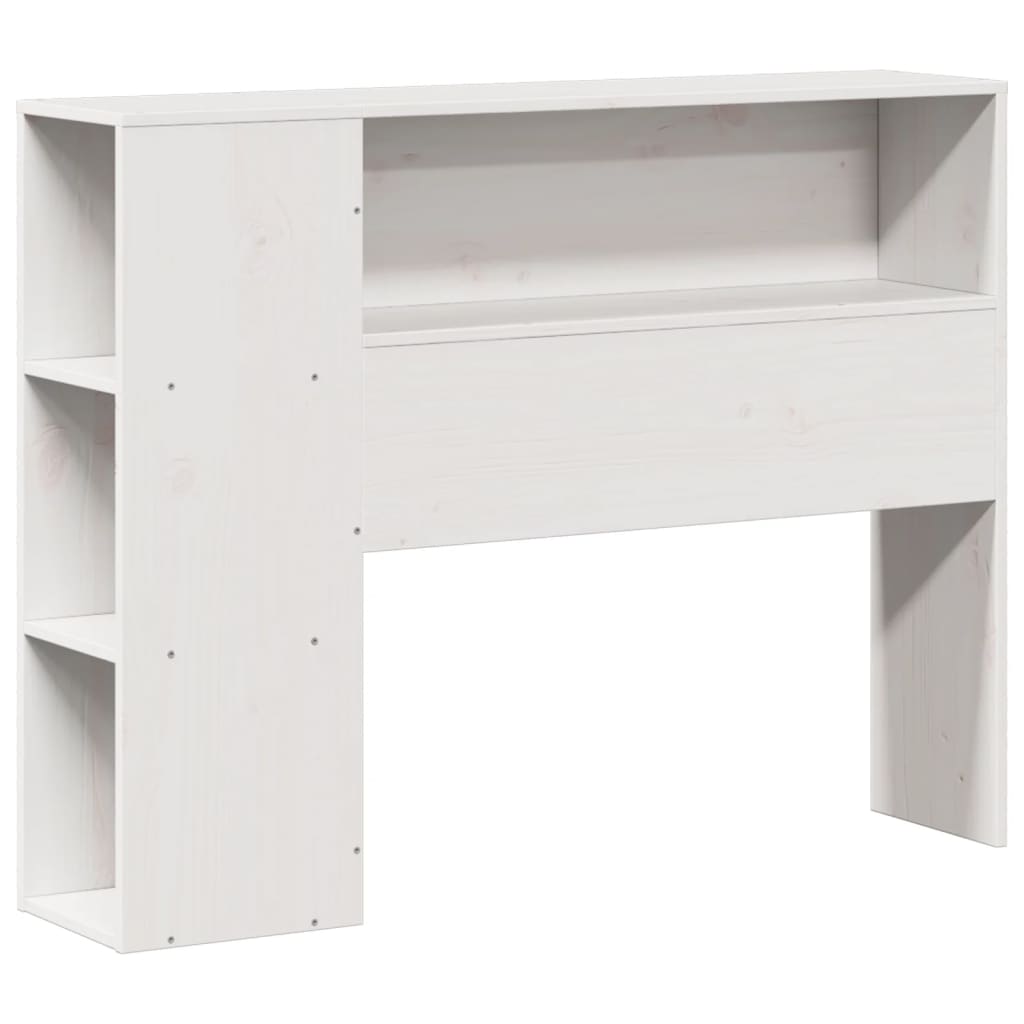 Krevet s regalom za knjige bez madraca bijeli 75x190cm borovina