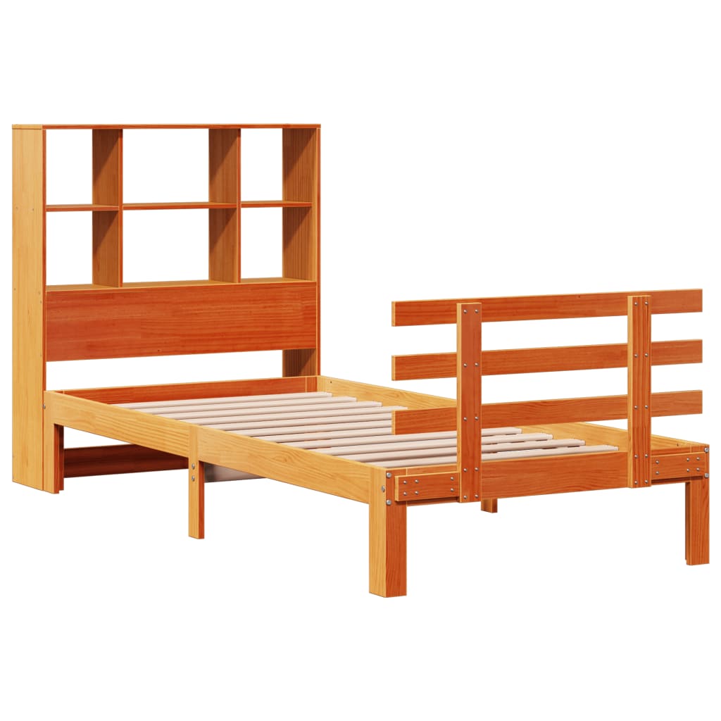Krevet s regalom za knjige bez madraca 100 x 200 cm od borovine