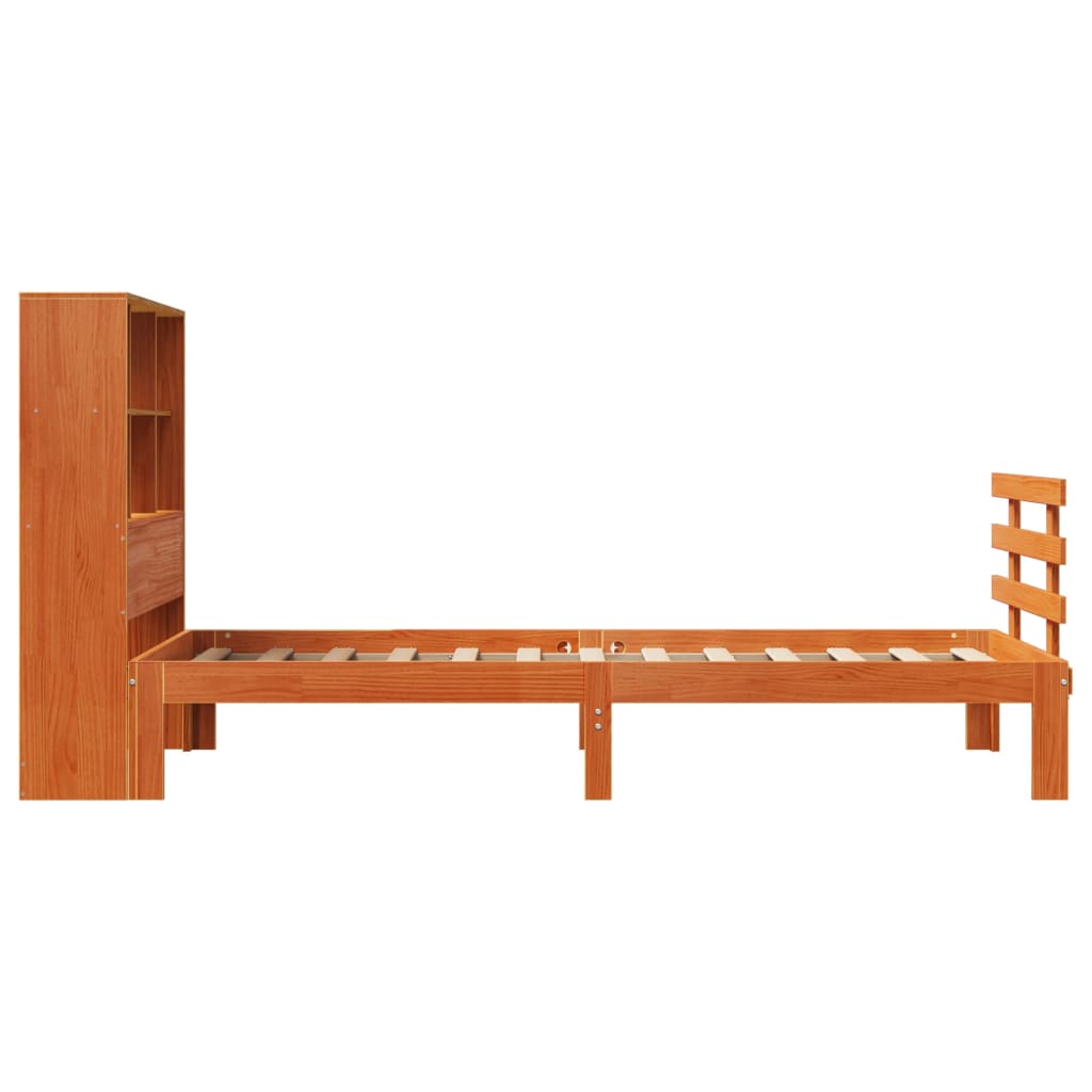 Krevet s regalom za knjige bez madraca 100 x 200 cm od borovine