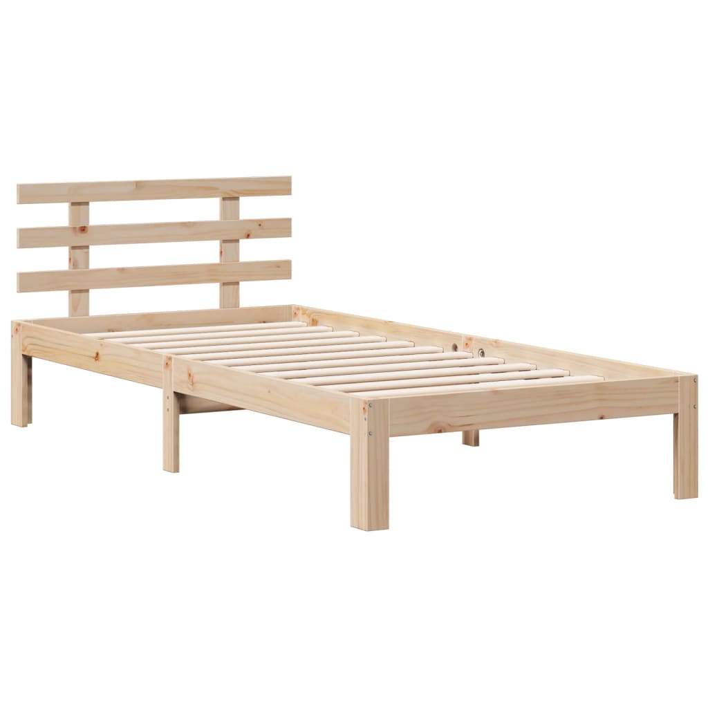 Krevet s regalom za knjige bez madraca 100 x 200 cm od borovine