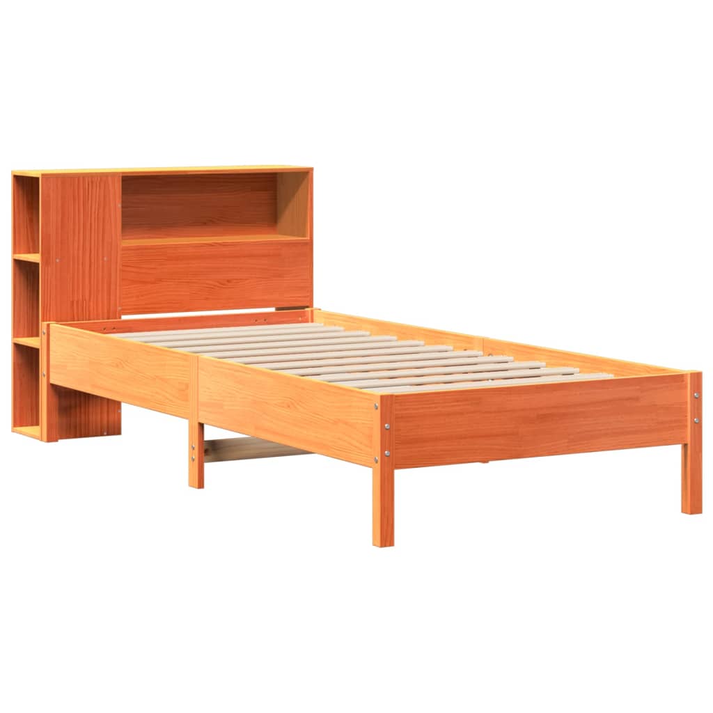 Krevet s regalom za knjige bez madraca 100 x 200 cm od borovine