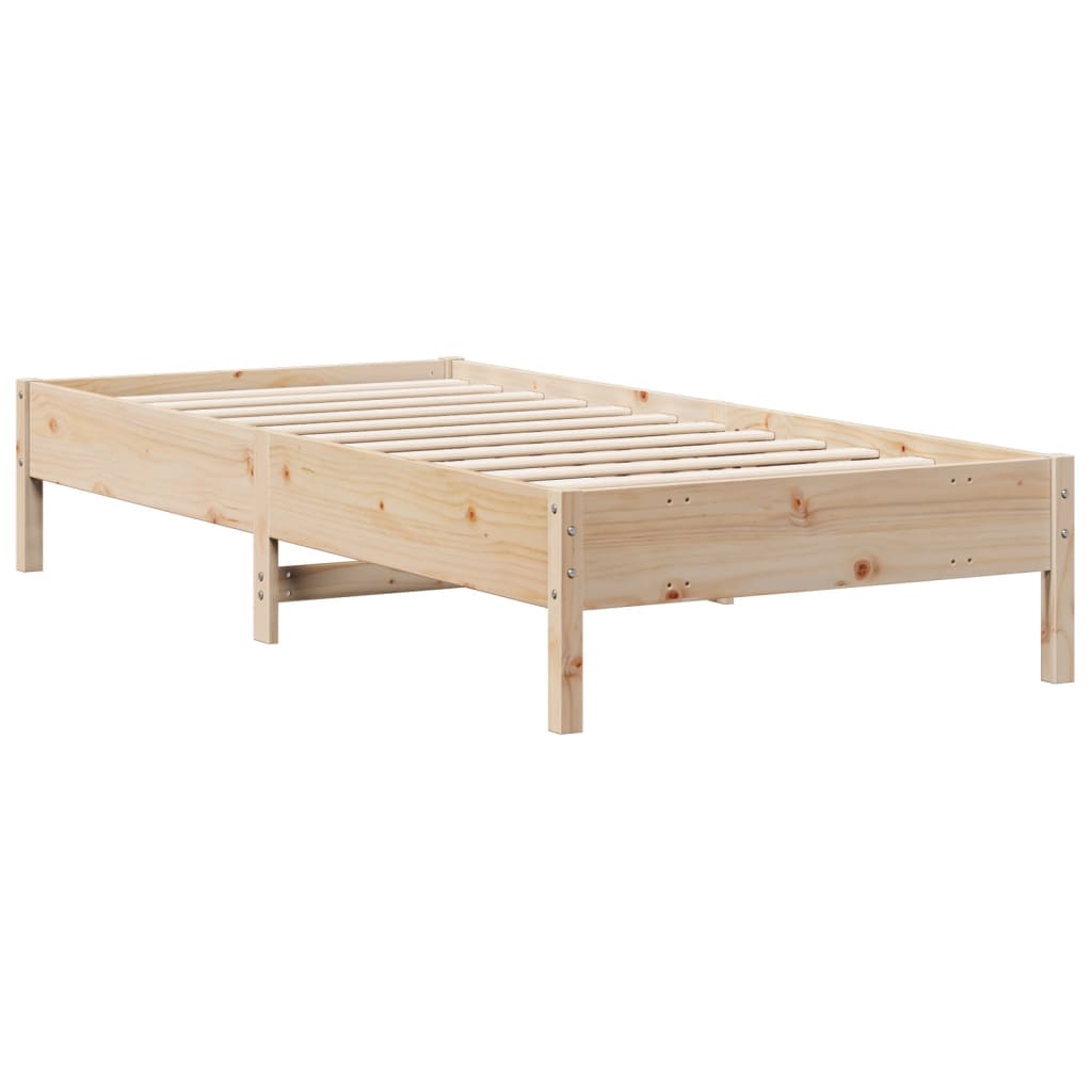 Krevet s regalom za knjige bez madraca 90x200 cm od borovine