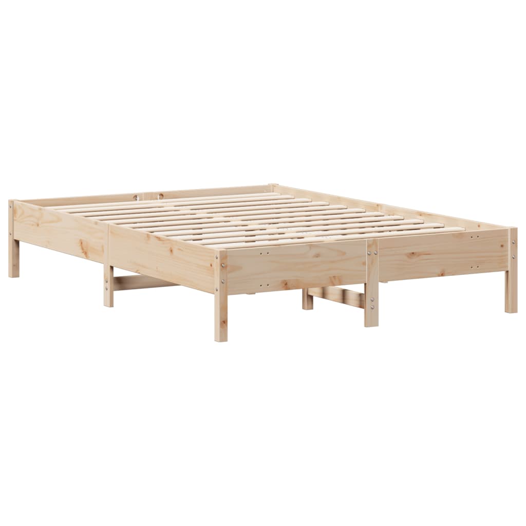 Krevet s regalom za knjige bez madraca 140x190 cm od borovine