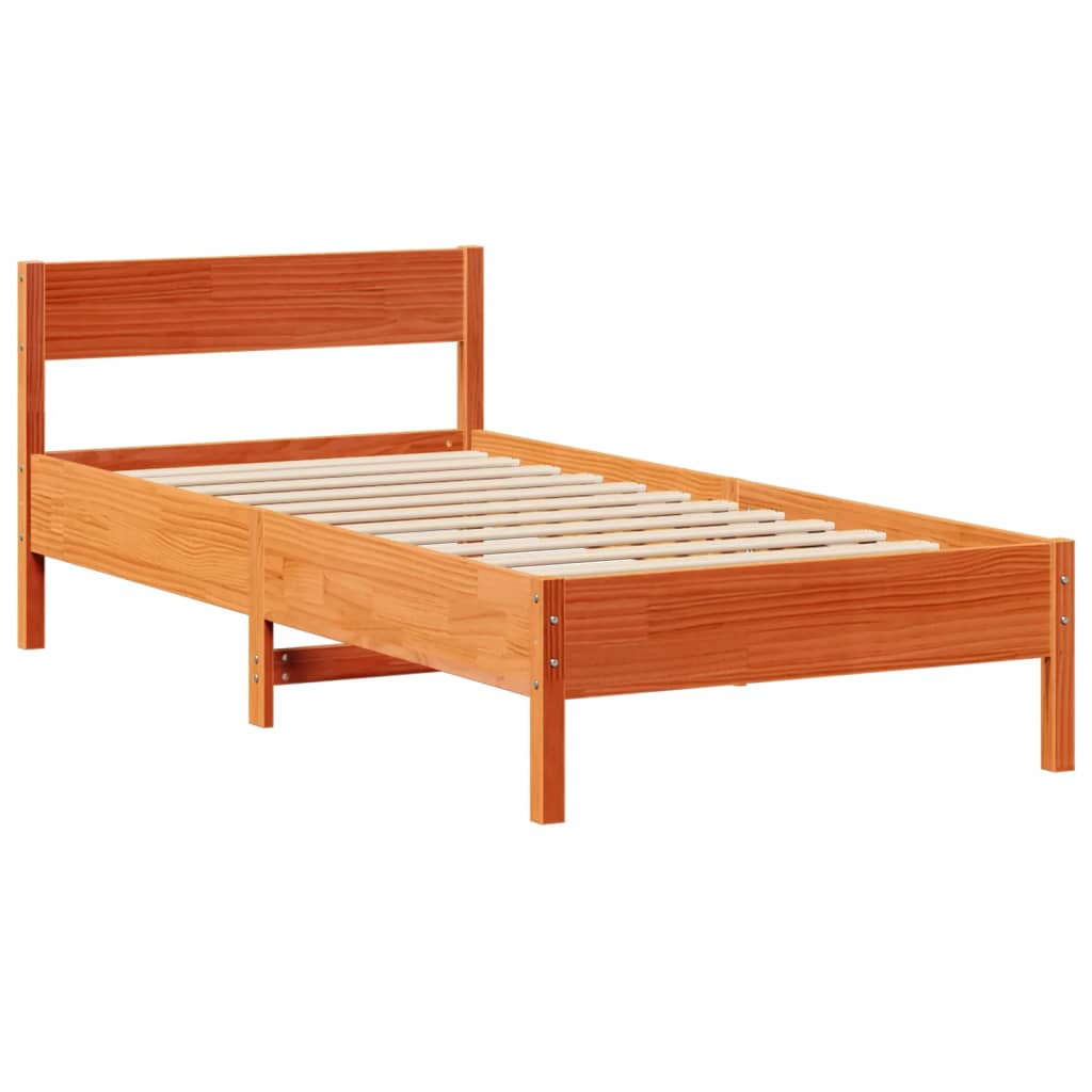Krevet s regalom za knjige bez madraca 100 x 200 cm od borovine