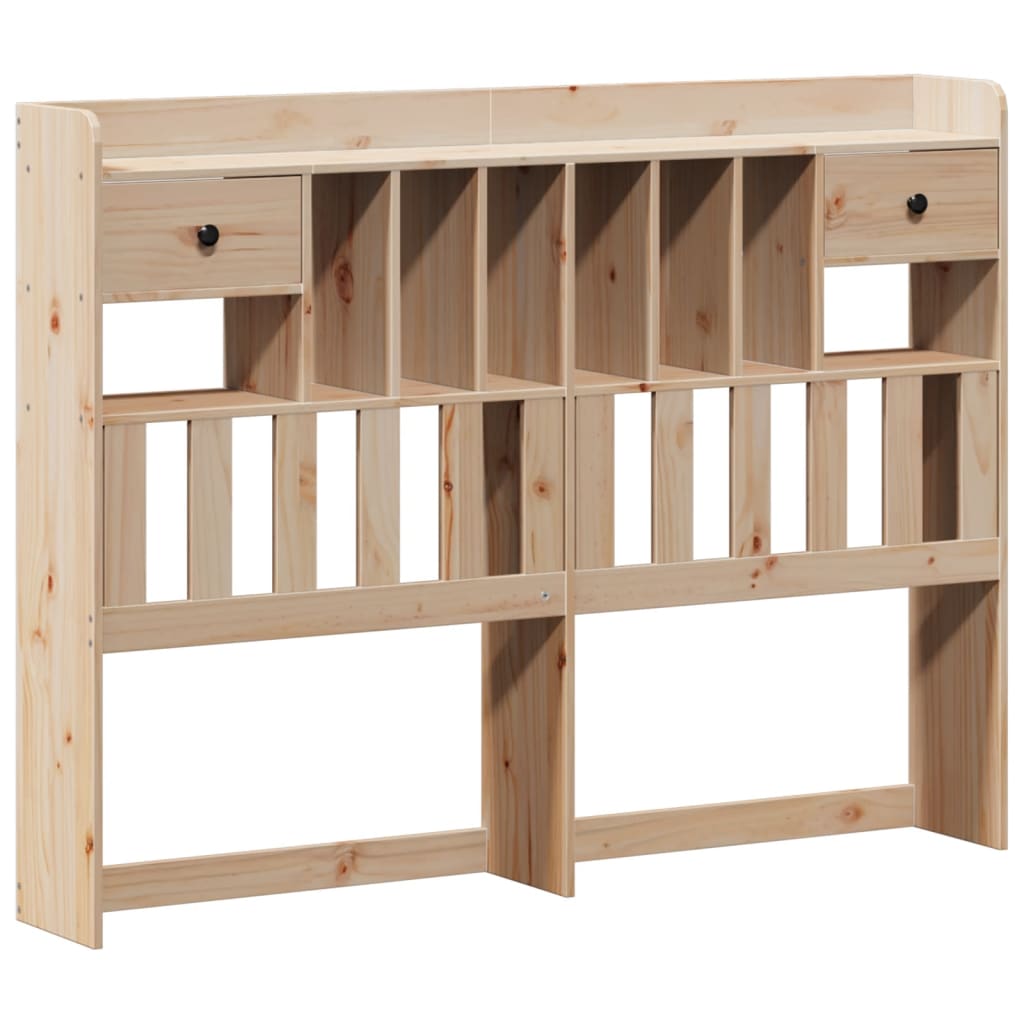 Krevet s regalom za knjige bez madraca 135x190 cm od borovine