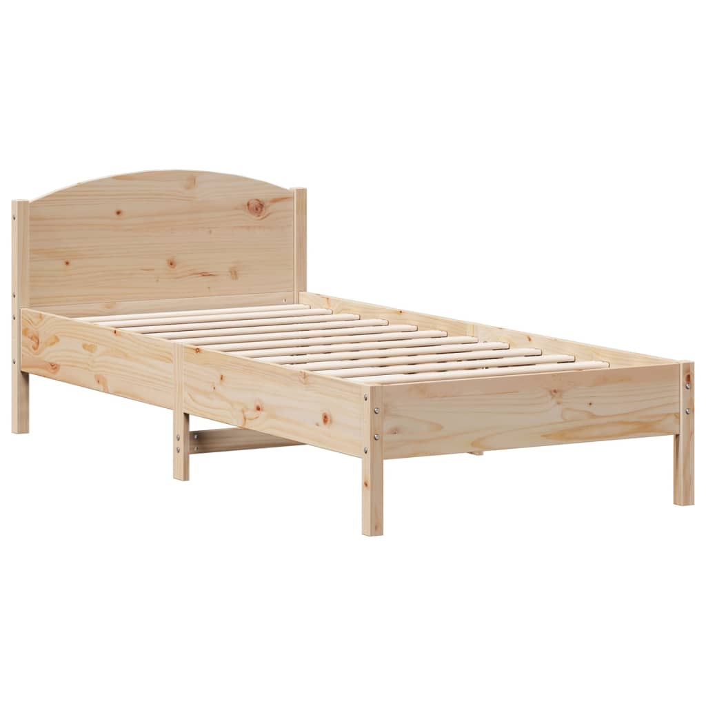 Krevet s regalom za knjige bez madraca 100 x 200 cm od borovine