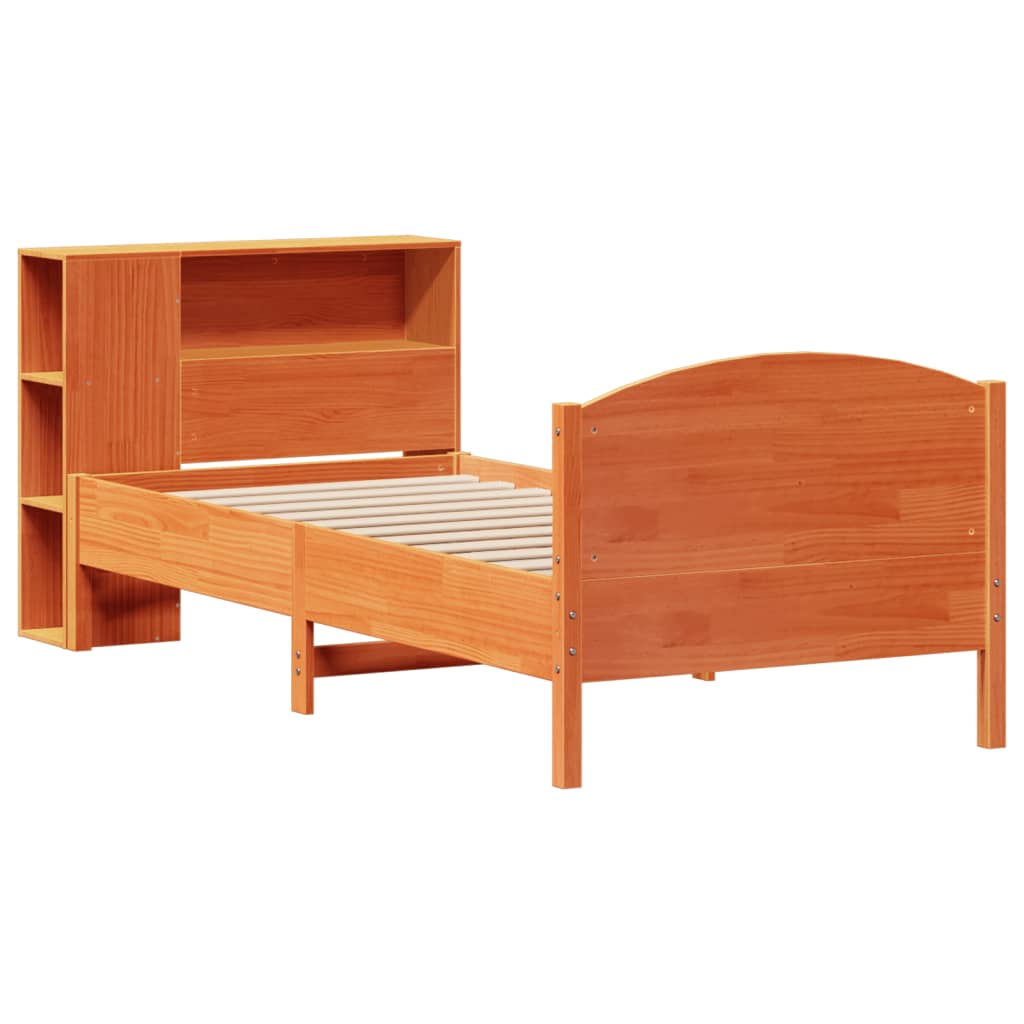 Krevet s regalom za knjige bez madraca 100 x 200 cm od borovine