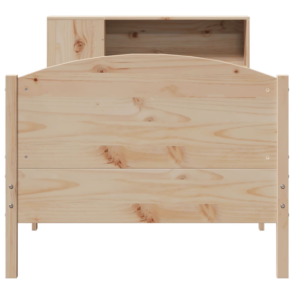 Krevet s regalom za knjige bez madraca 75x190 cm borovina